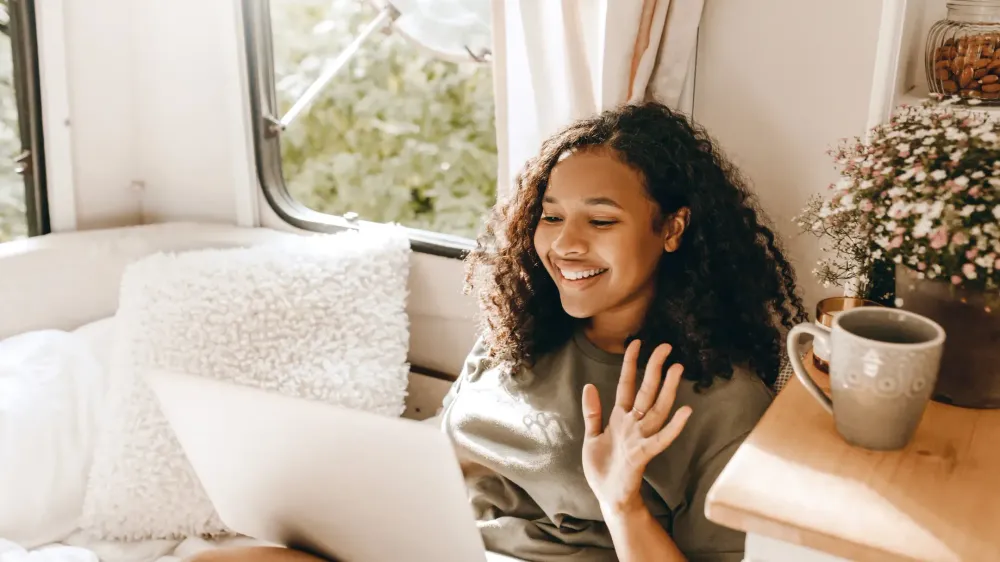 young woman with laptop